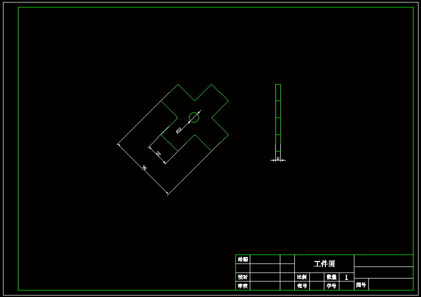 N6829-十字块零件冲孔落料级进模具设计