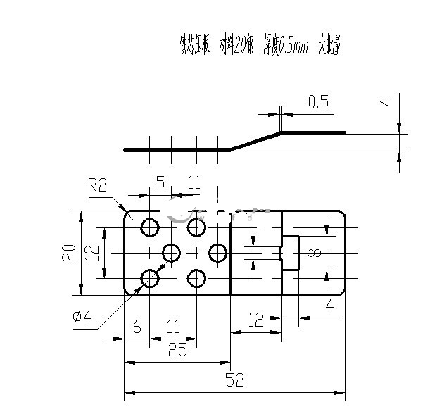 N7029-铁芯压板冲压级进模设计-长52