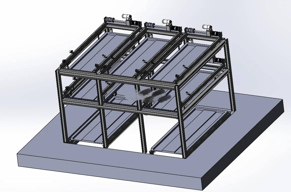 N7165-三层三列式七位升降横移立体车库设计【含SW三维图】