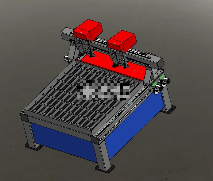 N7229-双切割头式三轴磨料水射流切割机设备设计【含SW三维图】