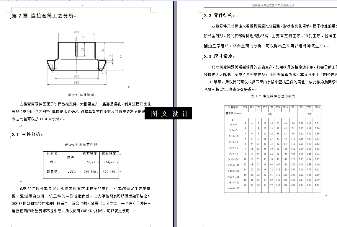 N7514-连接套筒冲压工艺成型与模具设计-长98