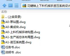 N7952-花键轴上下料机械手液压系统设计 N7952-花键轴上下料机械手液压系统设计