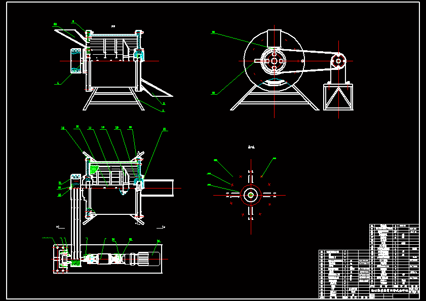 N8008-块状物质滚筒回转式粉碎机结构设计