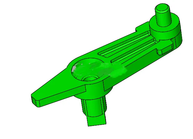 N8119-轿车空气混合电机驱动器摇臂注塑模具设计【含SW三维图】