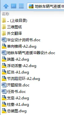 N8214-地铁车辆气液缓冲器设计【含SW三维图】
