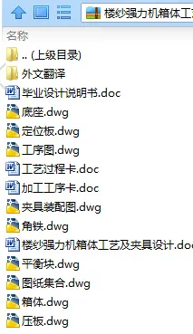 N8289-楼纱强力机箱体工艺及夹具设计
