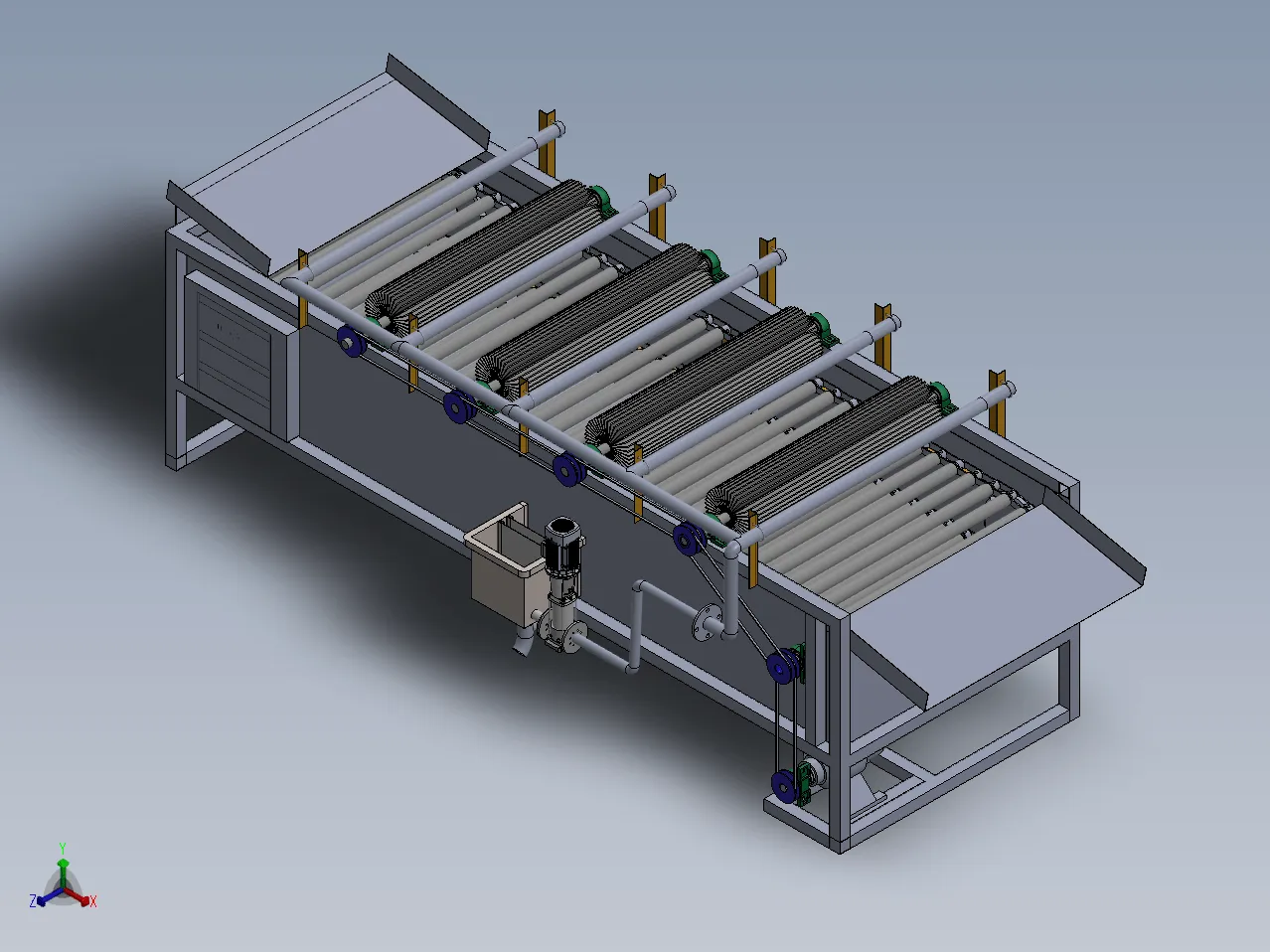 Z2158-果蔬清洗机设计[含SW三维图]