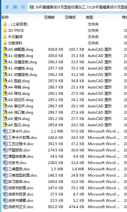Z2222-水杯盖模具设计及型腔仿真加工【含Proe三维图】