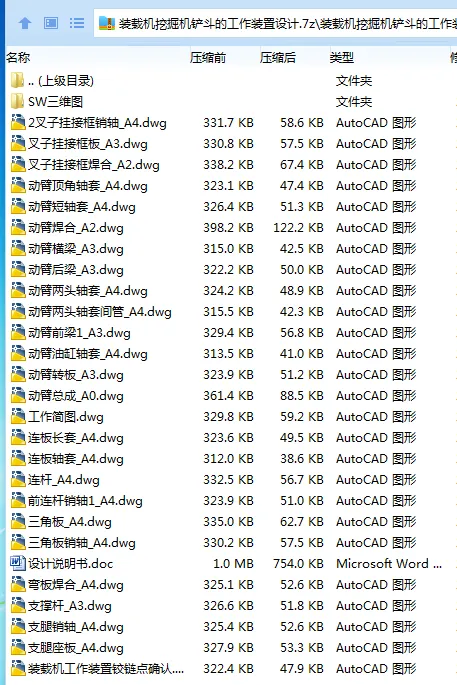 Z2269-装载机挖掘机铲斗的工作装置设计【含SW三维图】