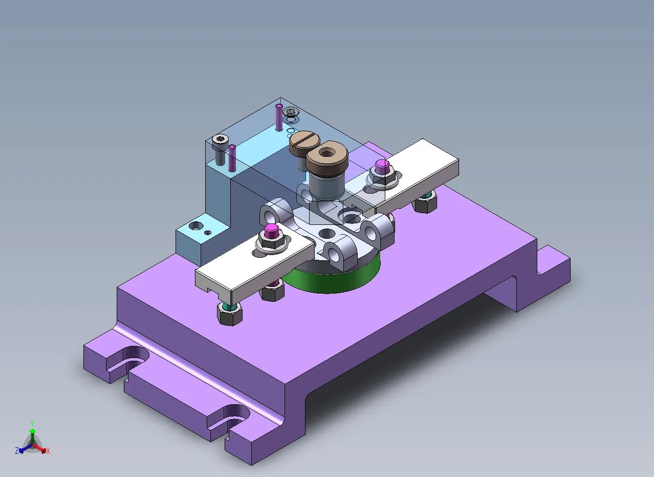K2129-飞锤支架加工工艺及钻7孔夹具设计【含SW三维图】