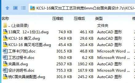 Z2336-KCSJ-16扁叉加工工艺及铣宽6mm凸台面夹具设计