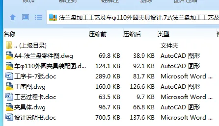 K2152-法兰盘加工工艺及车φ110外圆夹具设计