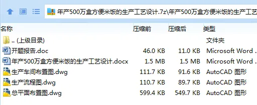 Z2429-年产500万盒方便米饭的生产工艺设计