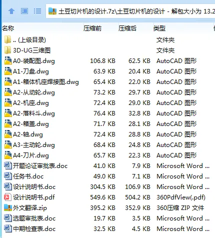 Z2492-土豆切片机的设计【含UG三维图】 Z2492-土豆切片机的设计【含UG三维图】