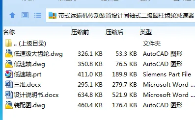 Z2514-带式运输机传动装置设计同轴式二级圆柱齿轮减速器 F=2200 V=2 D=250