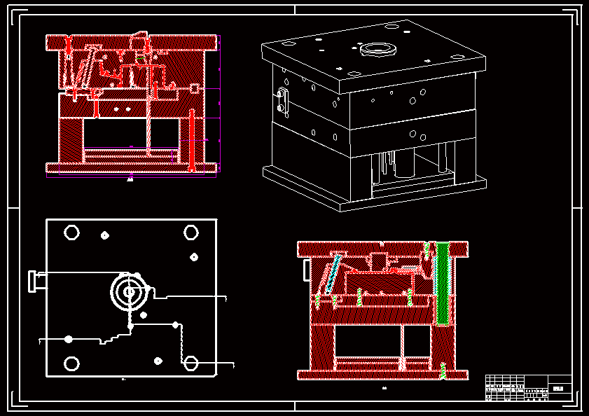 N8433-一款汽车空调HVAC外壳模具设计