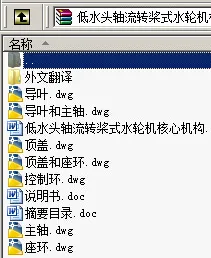 N8847-低水头轴流转桨式水轮机核心机构设计 N8847-低水头轴流转桨式水轮机核心机构设计