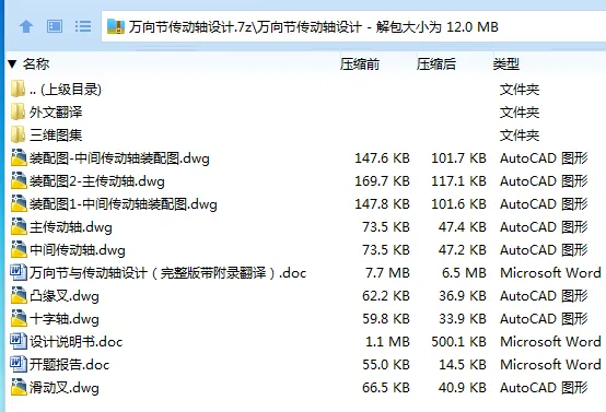 Z2645-万向节传动轴设计