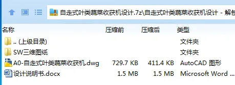 Z2753-自走式叶类蔬菜收获机设计【含SW三维图】