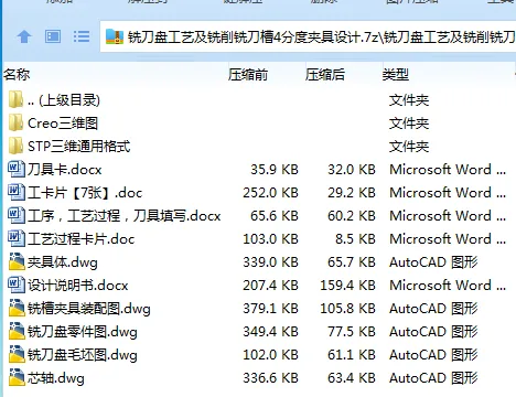 Z2764-铣刀盘工艺及铣削铣刀槽4分度夹具设计[含Creo三维图]