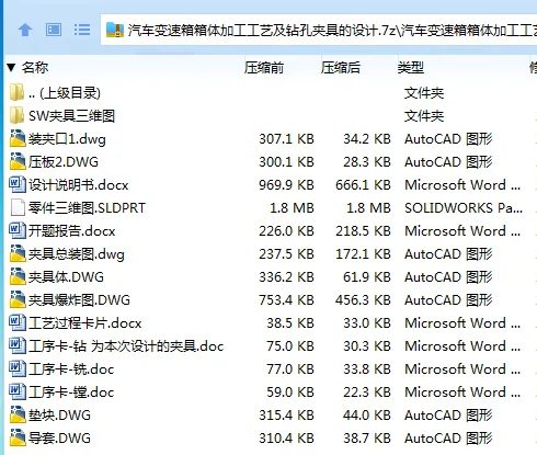 Z2806-汽车变速箱箱体加工工艺及钻孔夹具的设计【含SW三维图】