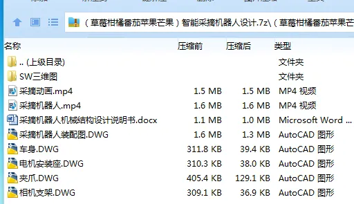 Z2830-（草莓柑橘番茄苹果芒果）智能采摘机器人设计【含SW三维图】