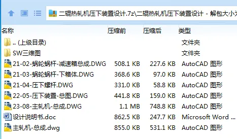 Z2854-二辊热轧机压下装置设计【含SW三维图】