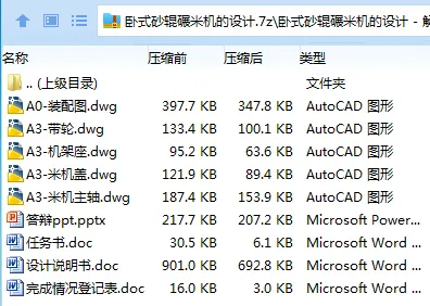 Z2937-卧式砂辊碾米机的设计 Z2937-卧式砂辊碾米机的设计