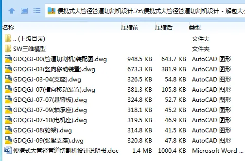 Z2976-便携式大管径管道切割机设计【含SW三维图】