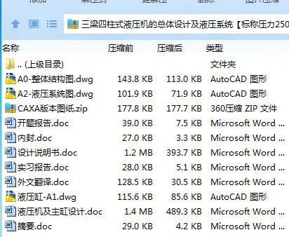 Z3019-三梁四柱式液压机的总体设计及液压系统【标称压力2500KN】