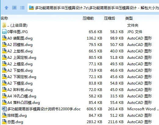 Z3025-多功能简易扳手冲压模具设计 Z3025-多功能简易扳手冲压模具设计