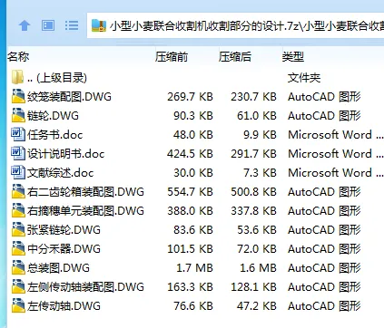 Z3031-小型小麦联合收割机收割部分的设计 Z3031-小型小麦联合收割机收割部分的设计