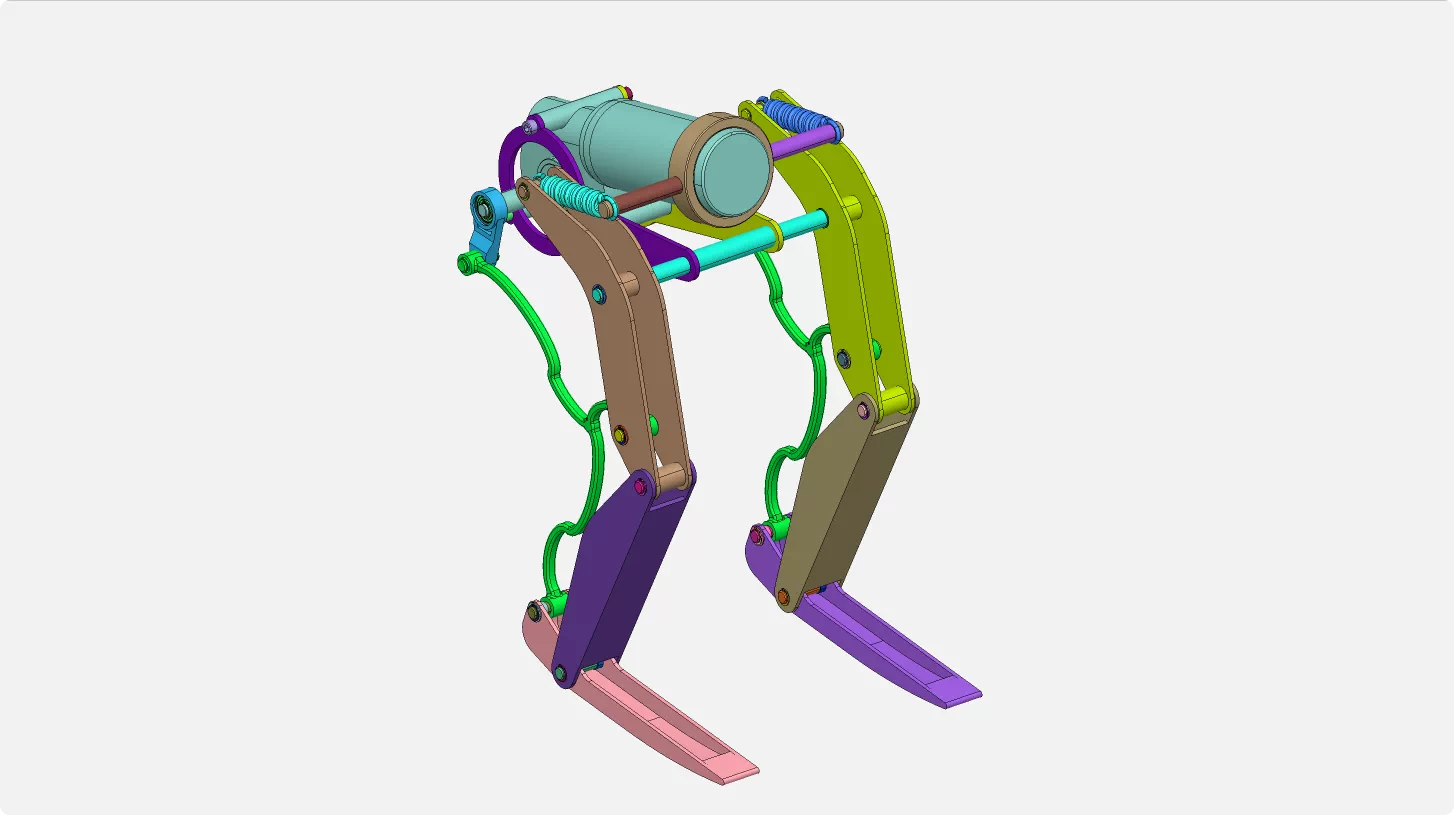 XY07-仿生弹跳机器人结构机械设计【含SW三维图】