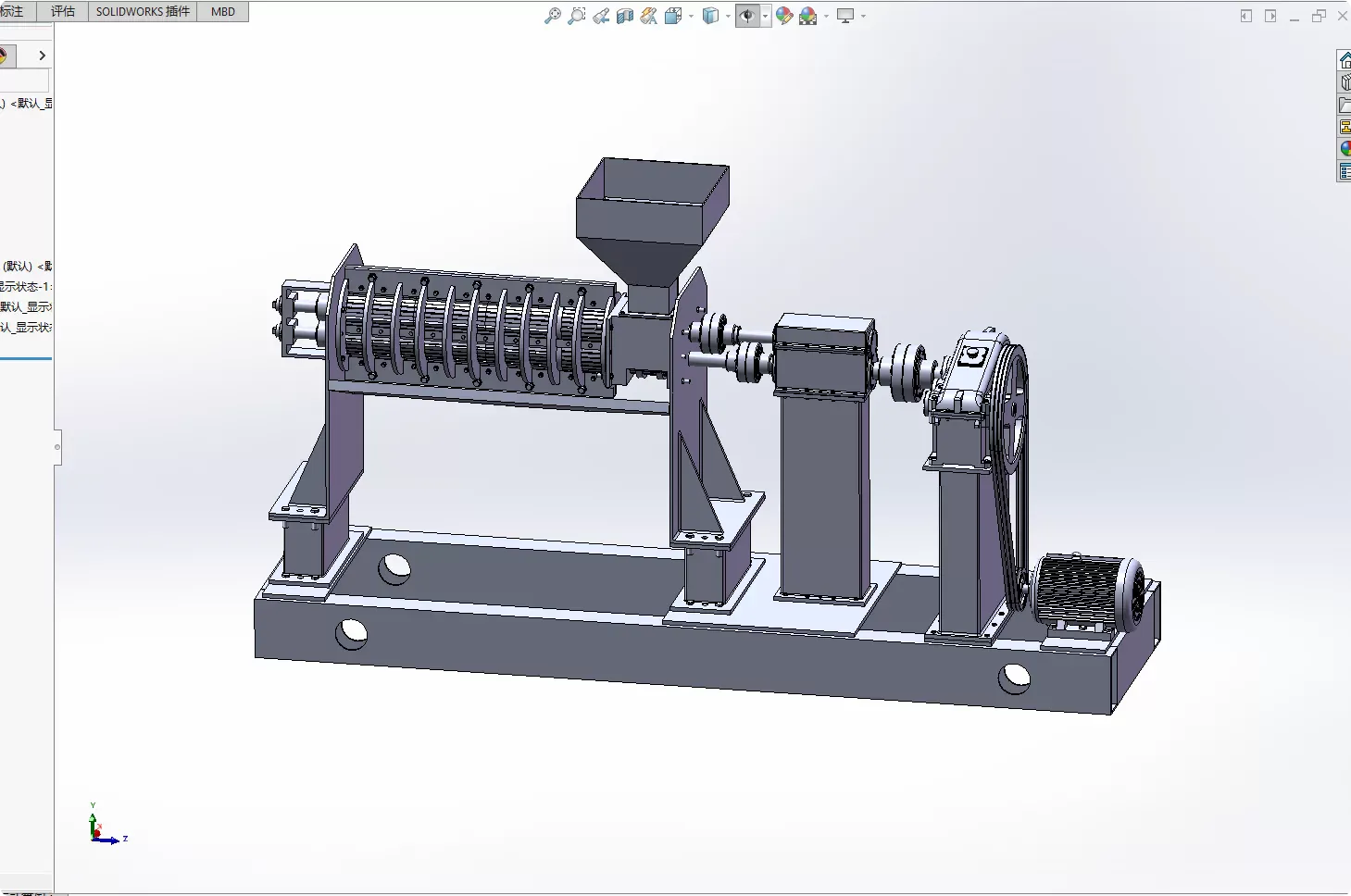 XY12-φ100MM双螺杆挤出机机械设计【含SW三维图】