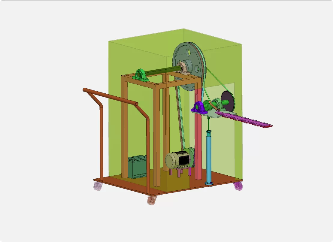 XY14-绿化带修剪机机械设计【含SW三维图】