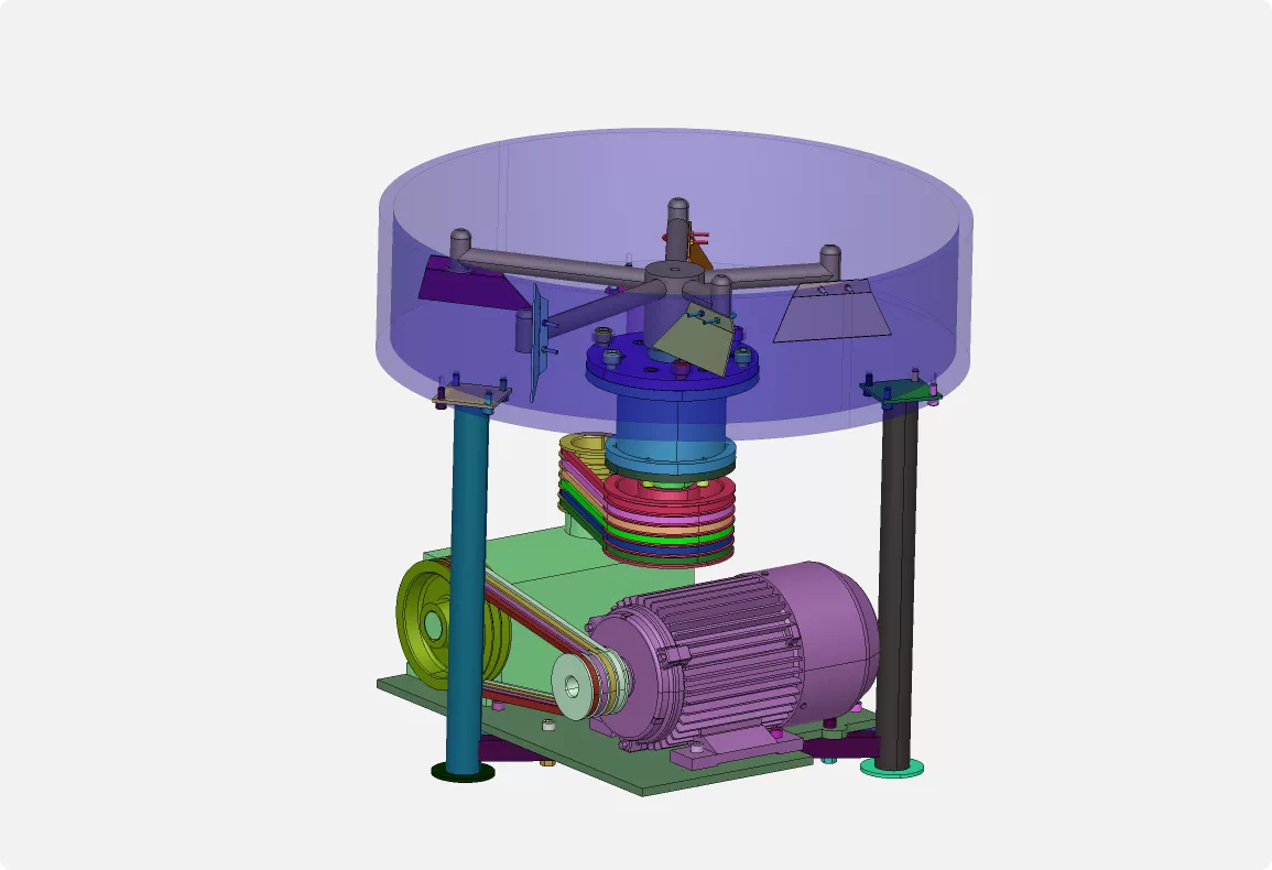 XY16-立轴式干粉搅拌机机械设计【含SW三维图】