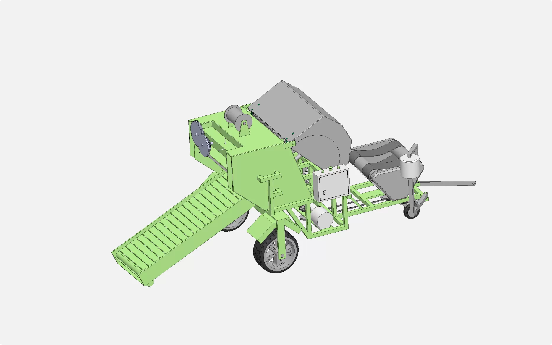 XY41-皮带式方草捆捡拾抛掷机设计【含SW三维图】