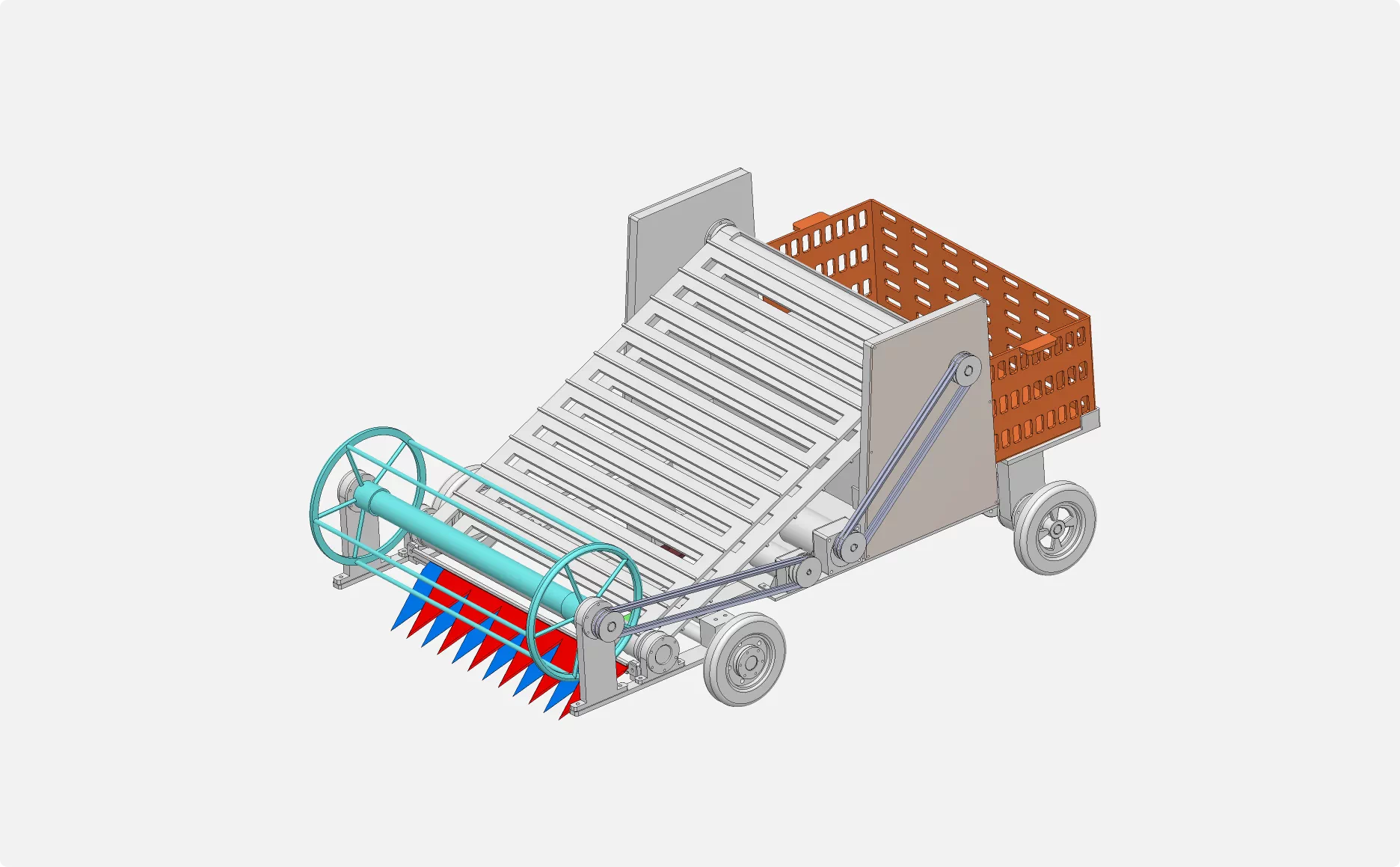 XY42-电动仿形切茎叶菜收获机设计【含SW三维图】