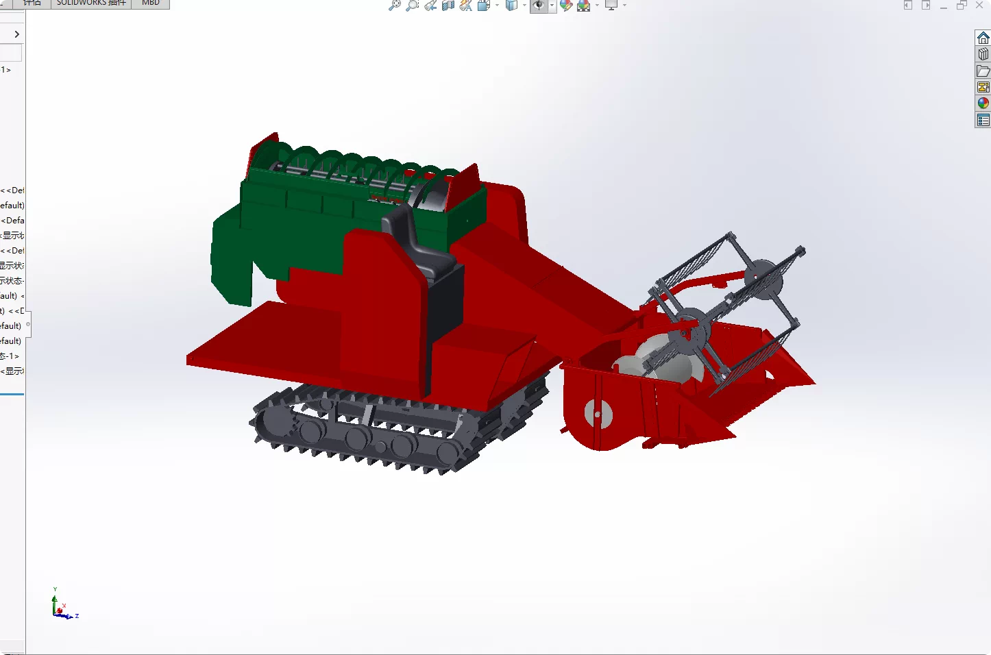 XY52-农用水稻收割机设计【含SW三维图】