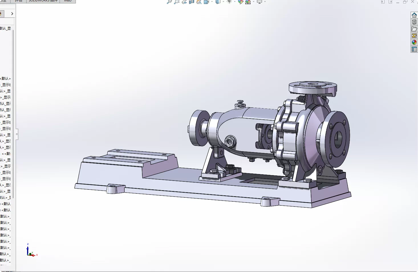 XY56-单吸卧式清水离心泵设计【含SW三维图】