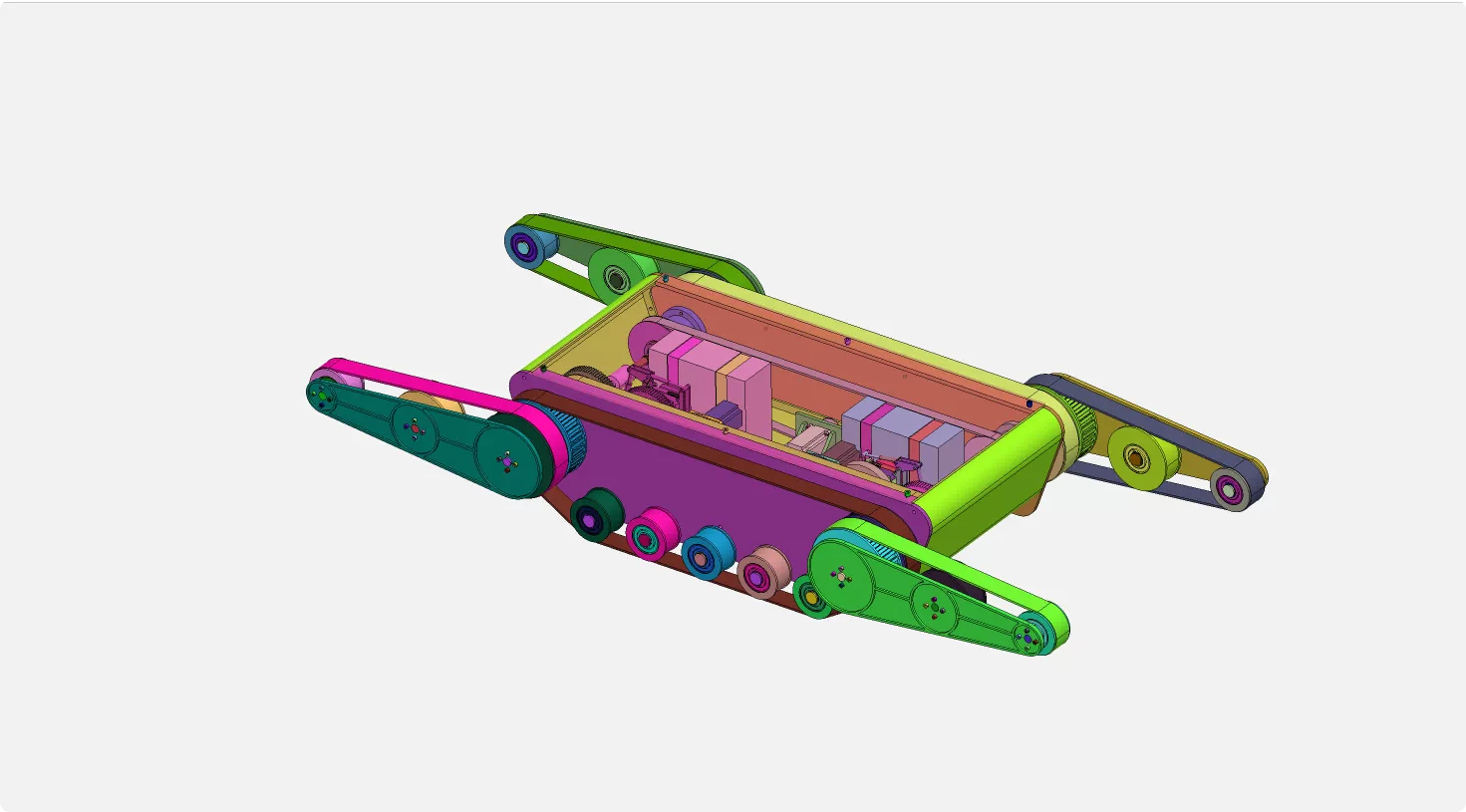 XY111-三履带式移动机器人设计【含SW三维图】