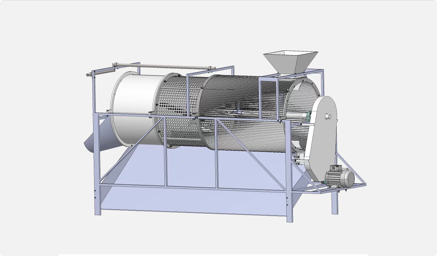 XY115-滚筒式果蔬清洗机设计【含SW三维图】