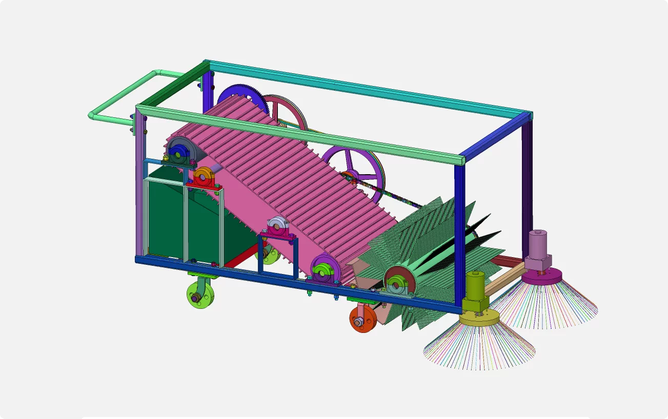 XY124-落叶清扫机设计【含SW三维图】