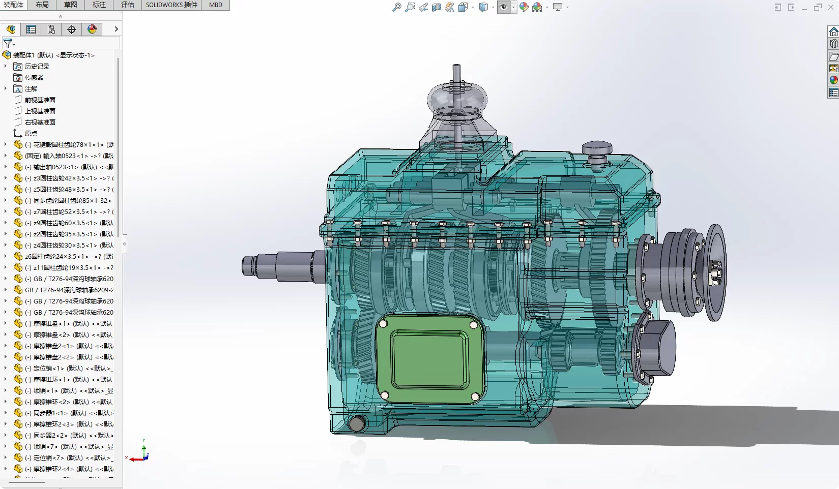 XY146-重型载货汽车变速器设计【含SW三维图】