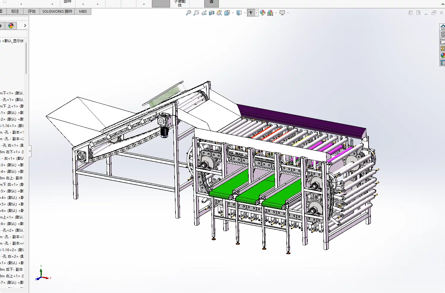 XY170-对虾分级机设计【含SW三维图】
