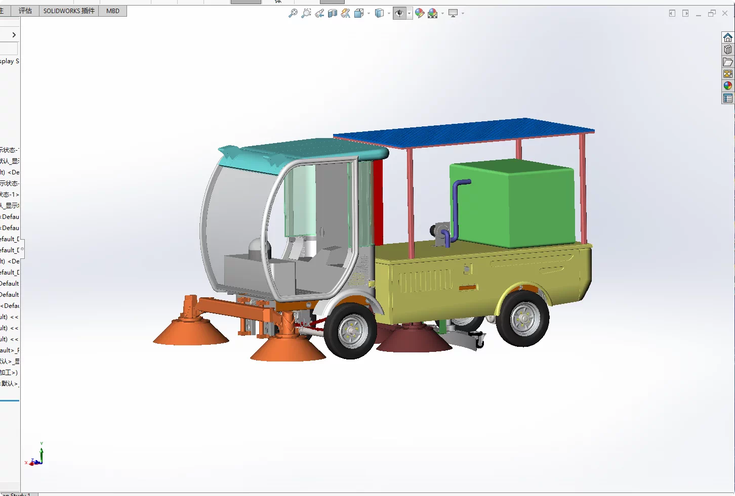 XY190-自动校园清扫车机设计【含SW三维图】