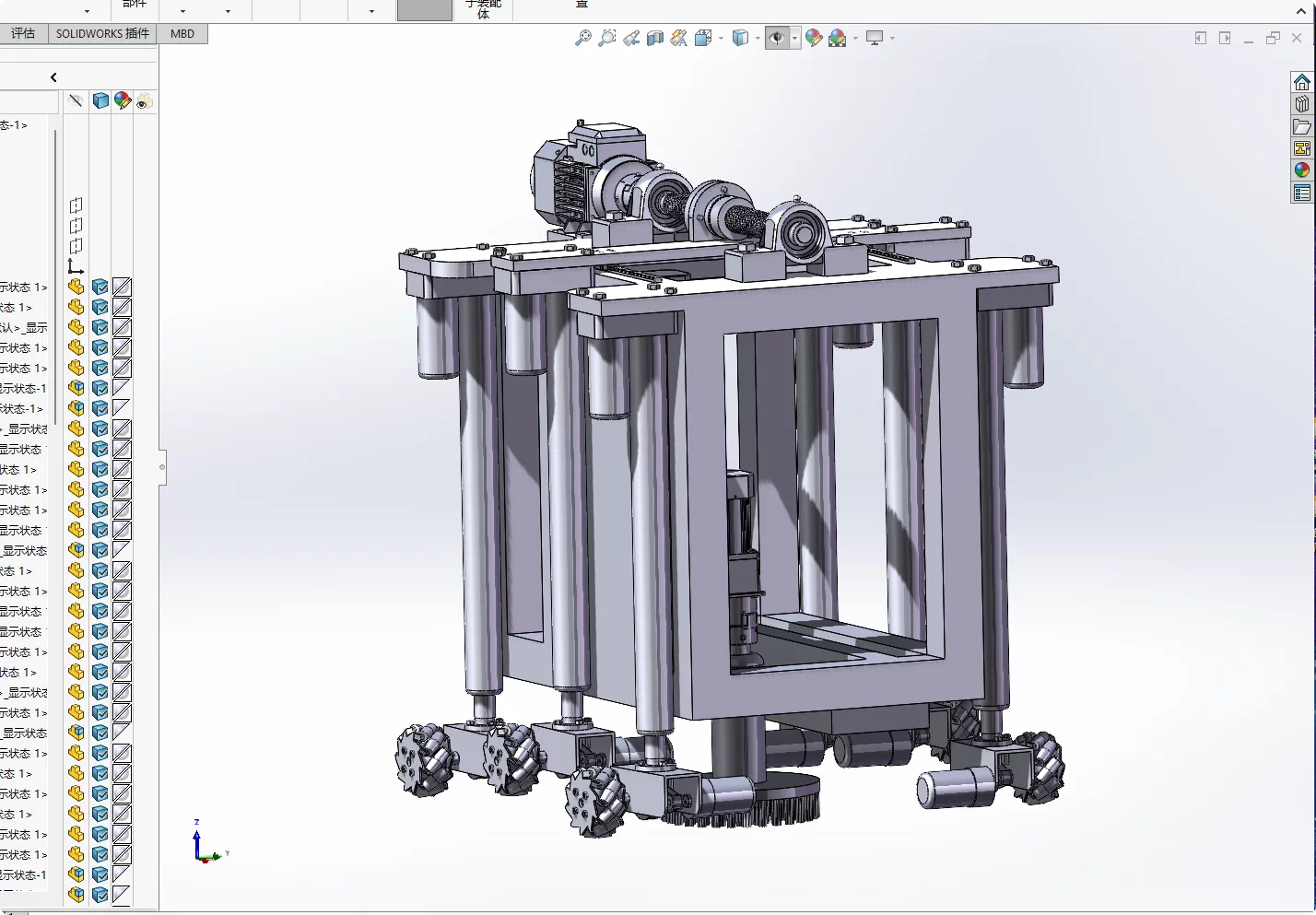 XY192-楼梯清洁机器人结构设计【含SW三维图】