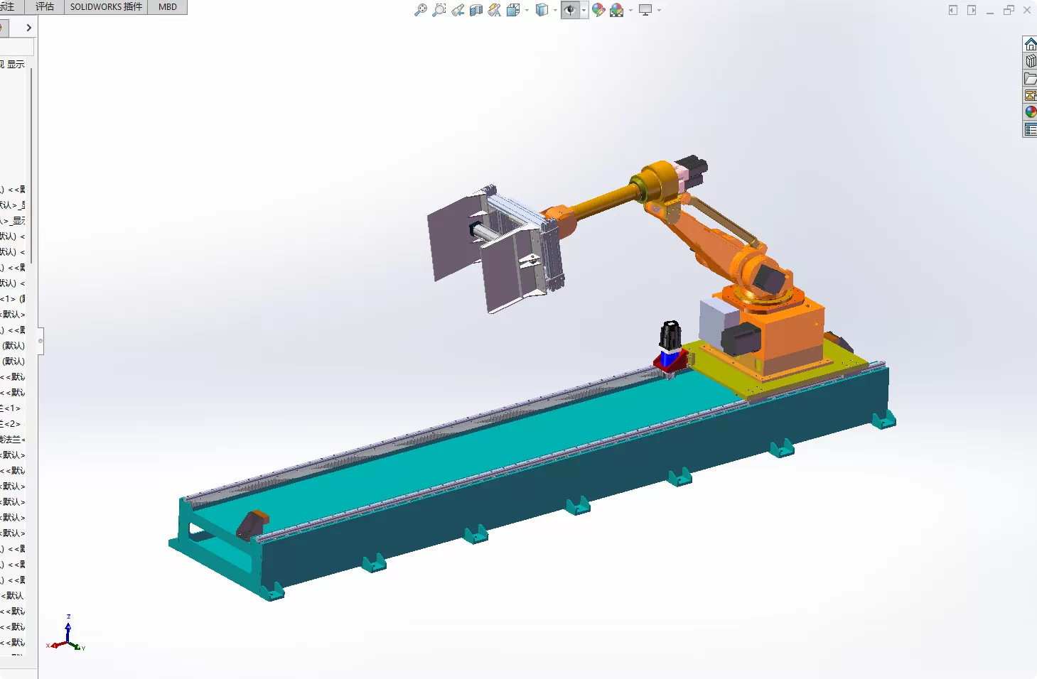 XY199-搬运机械手结构设计【含SW三维图】