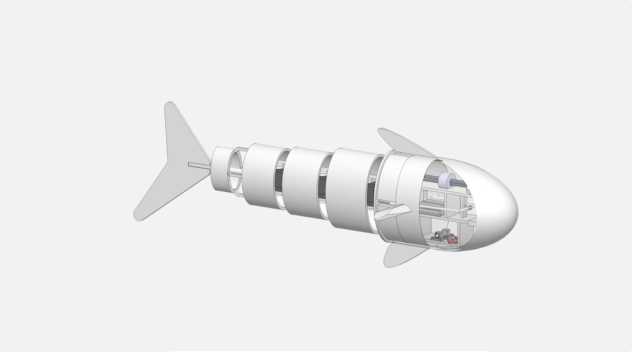 XY207-一种机械仿生鱼机构设计【含SW三维图】