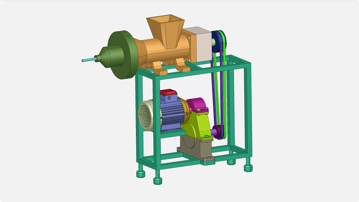 XY256-小型绞肉灌肠一体机结构设计【含SW三维图】